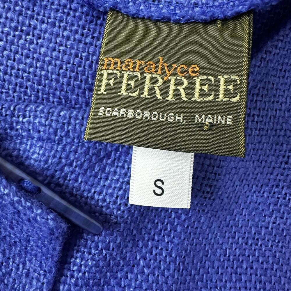 Maralyce Ferree Jacket Womens Small Purple Toggle Button Linen Boxy Lagenlook - Picture 5 of 10
